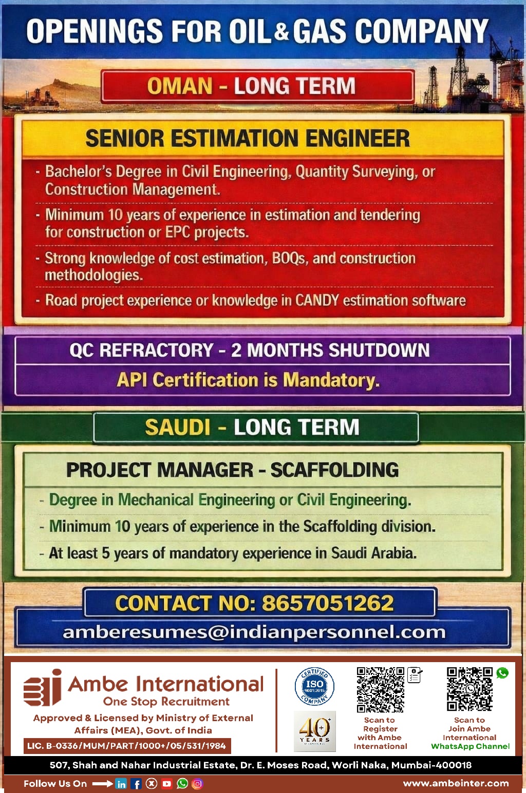 Urgent Hiring for Gulf