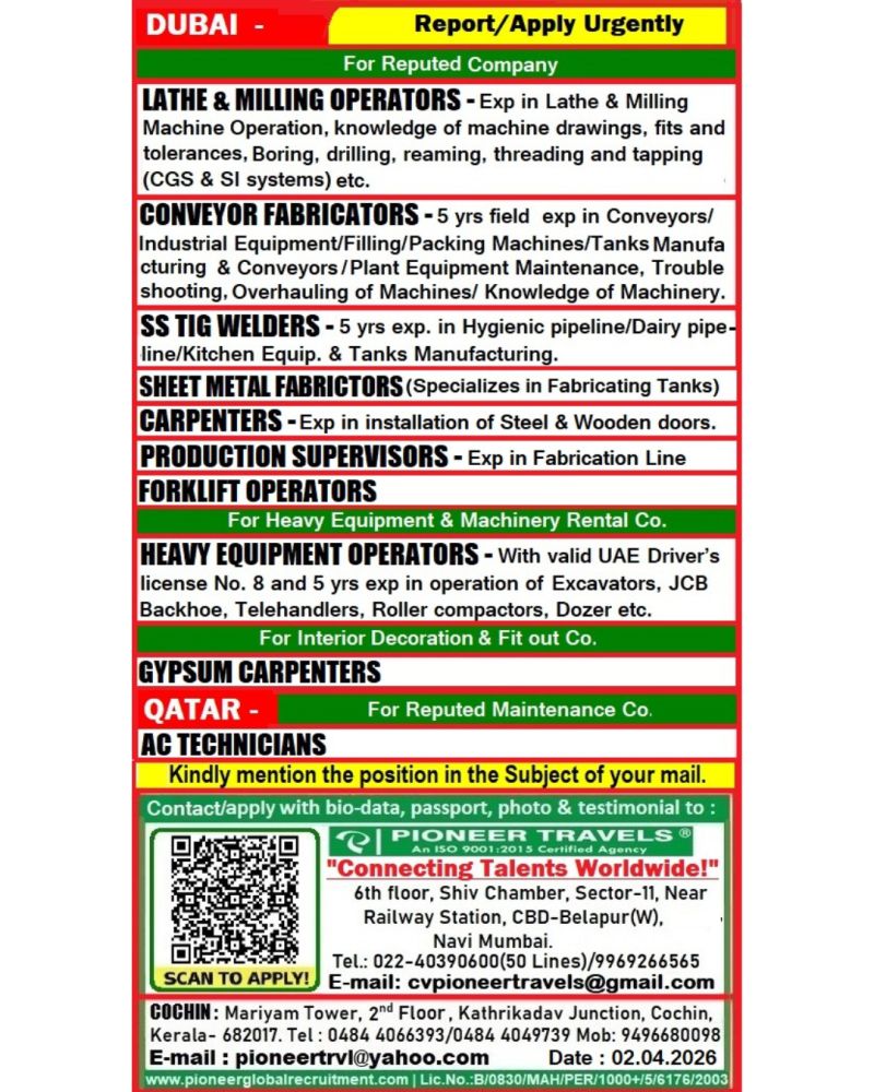 Urgent Hiring for Gulf