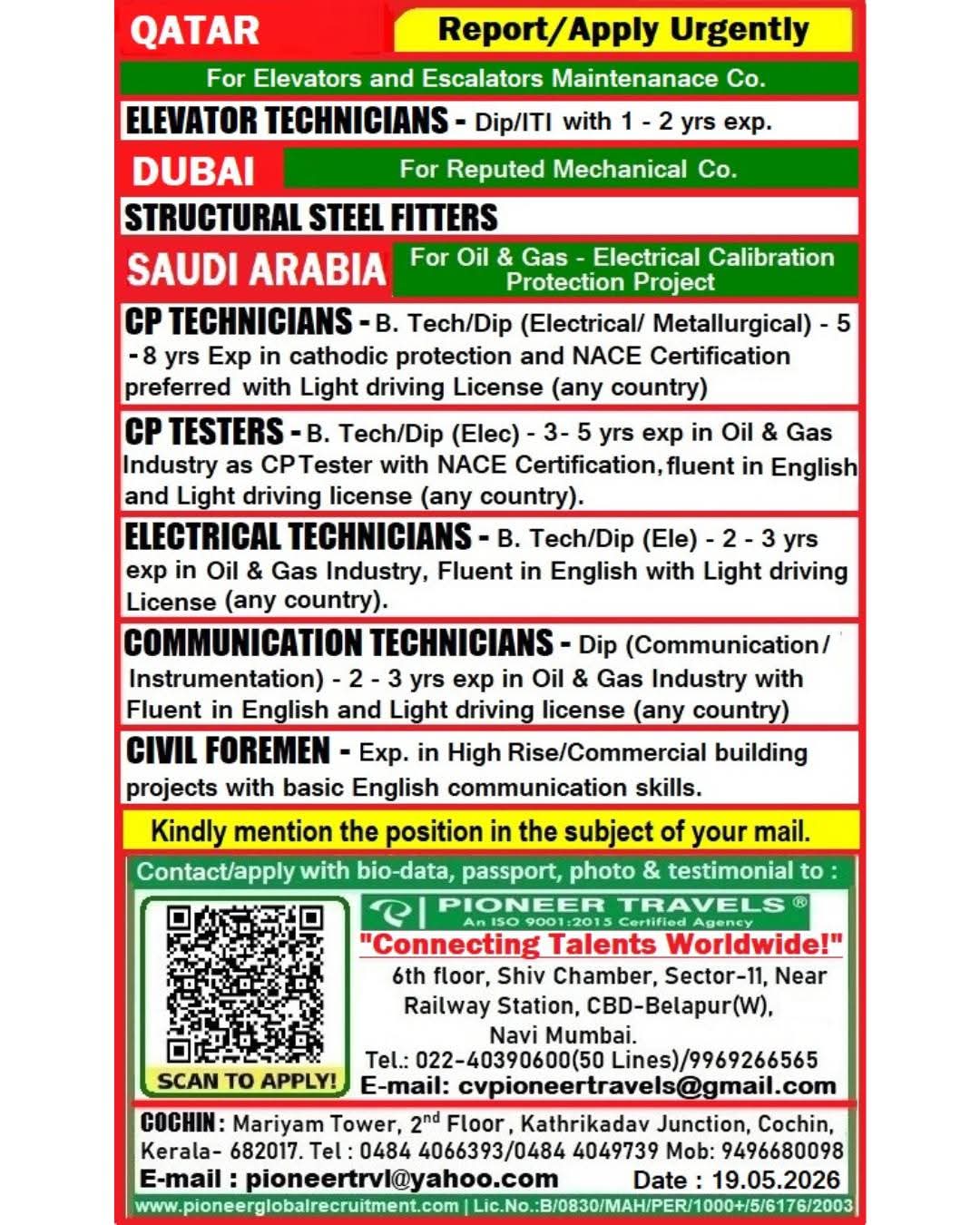 Urgent Hiring for Gulf