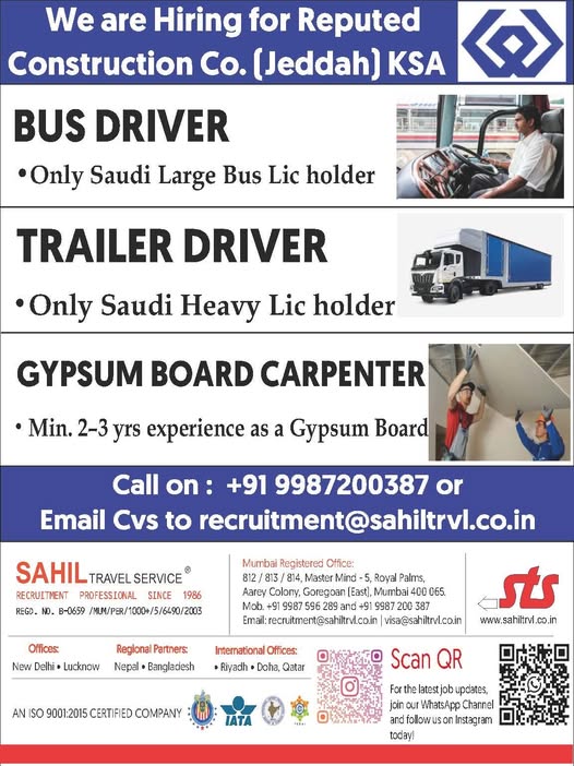 Urgent Hiring for Jeddah