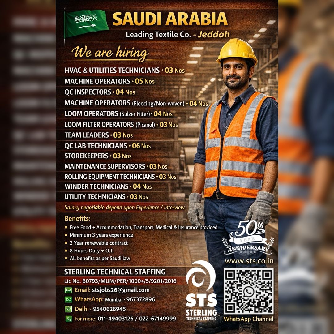 Urgent Hiring for Jeddah