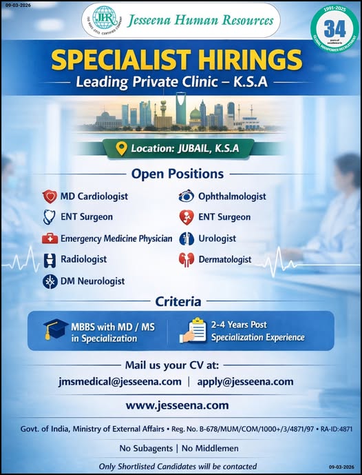 Urgent Hiring for Jubail