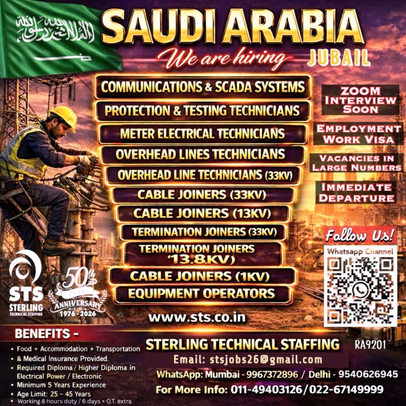 Urgent Hiring for Jubail