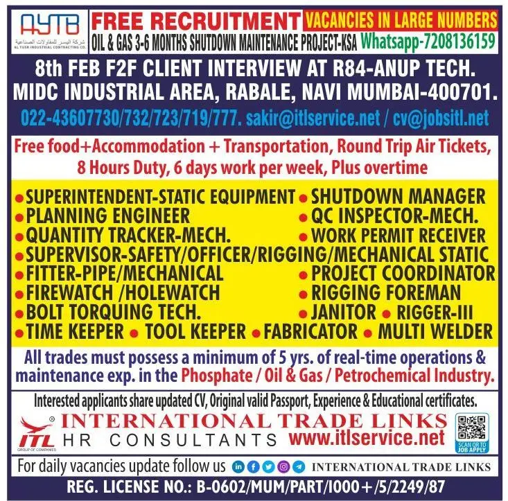 Urgent Hiring for KSA