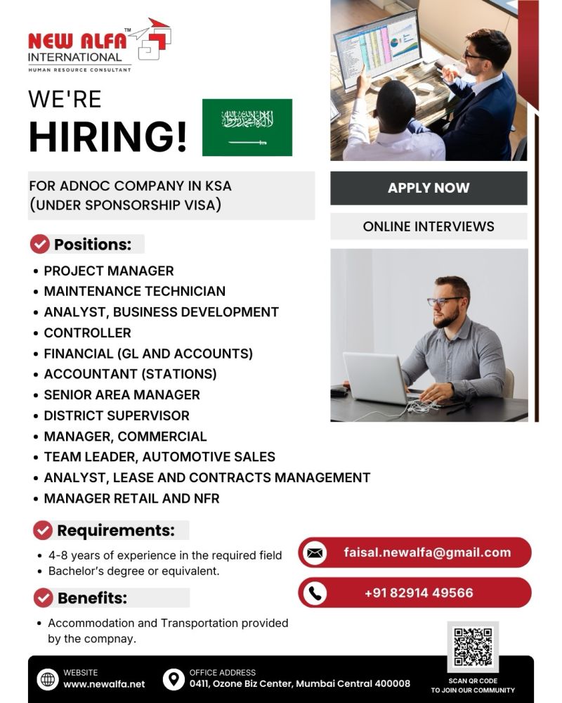 Urgent Hiring for KSA