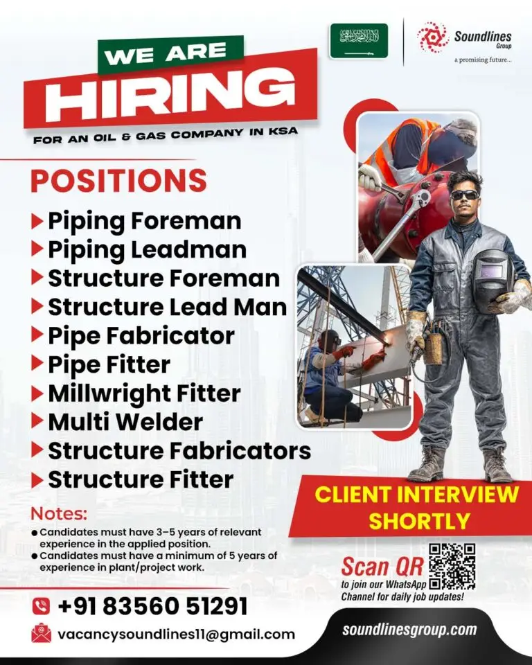 Urgent Hiring for KSA