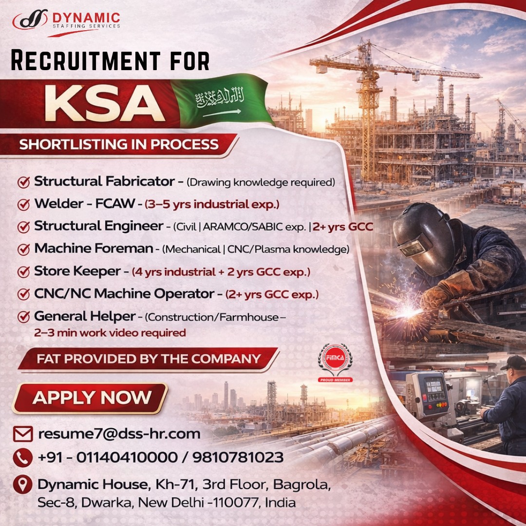 Urgent Hiring for KSA