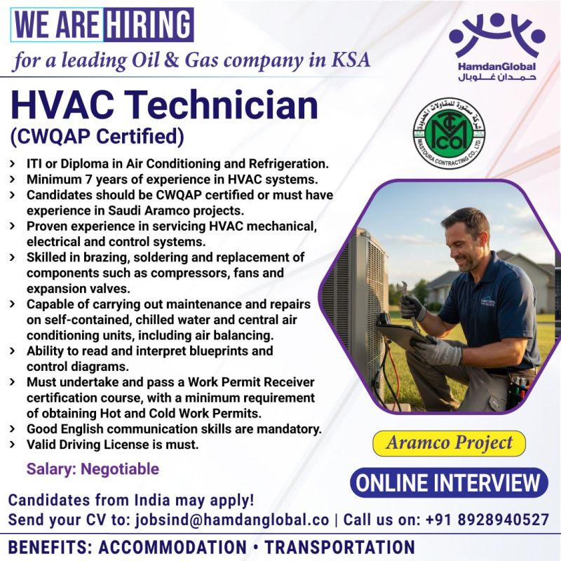Urgent Hiring for KSA