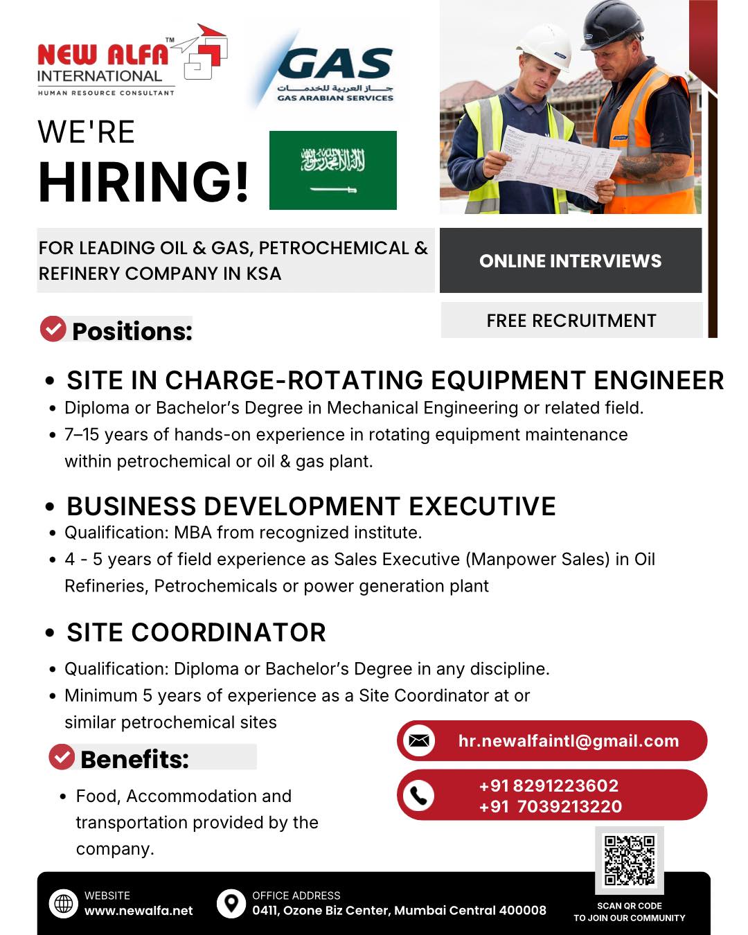 Urgent Hiring for KSA