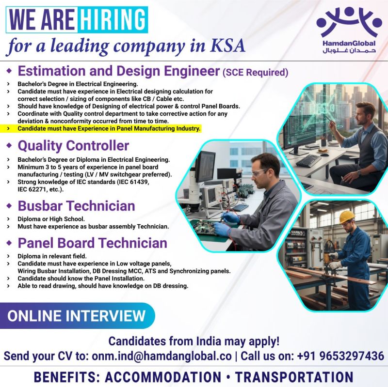 Urgent Hiring for KSA