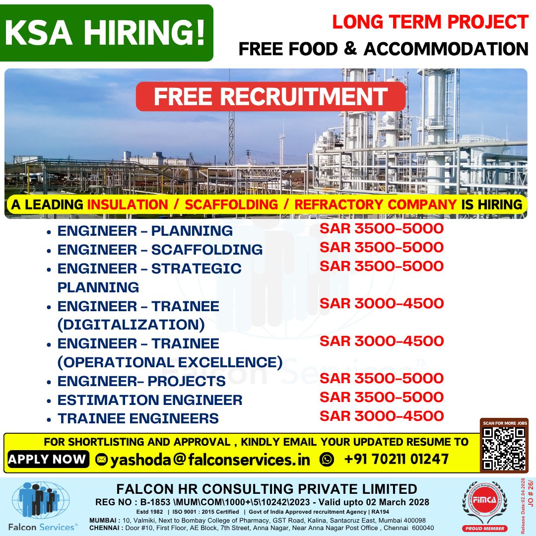 Urgent Hiring for KSA