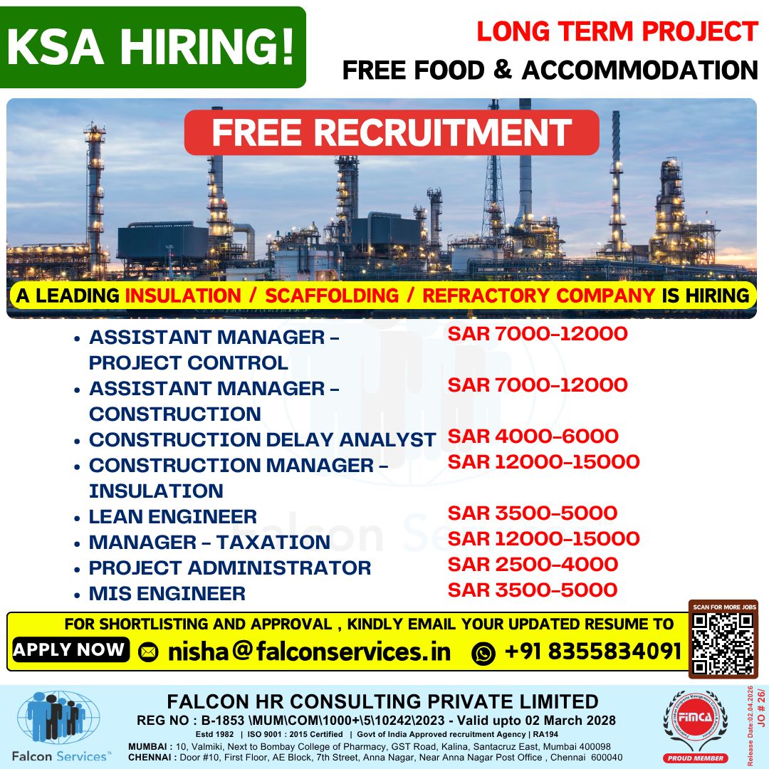 Urgent Hiring for KSA