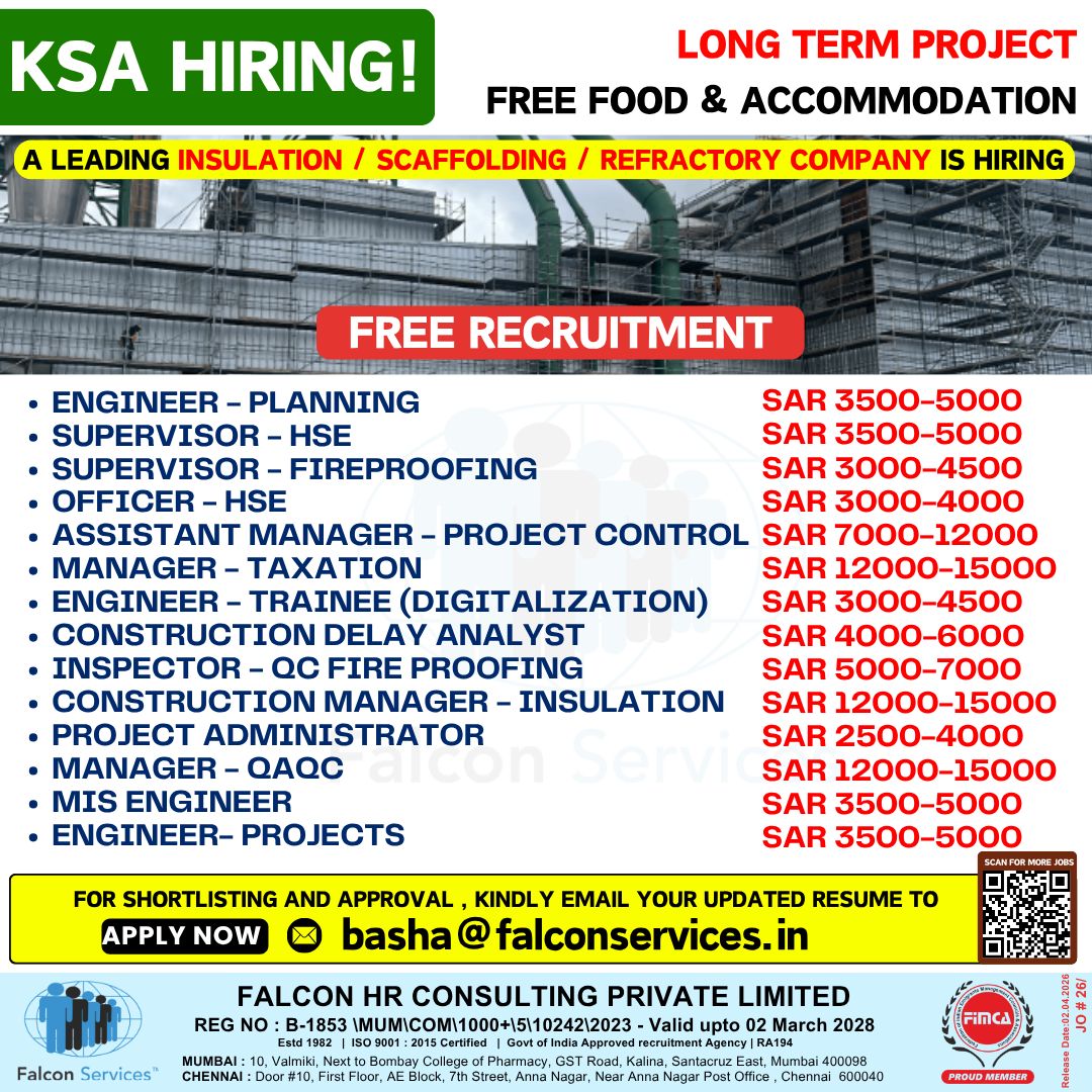 Urgent Hiring for KSA