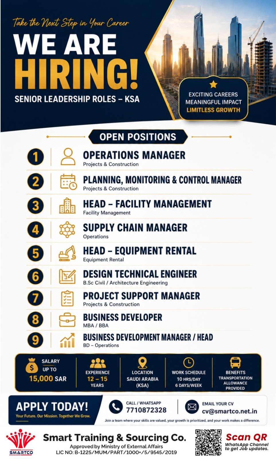 Urgent Hiring for KSA