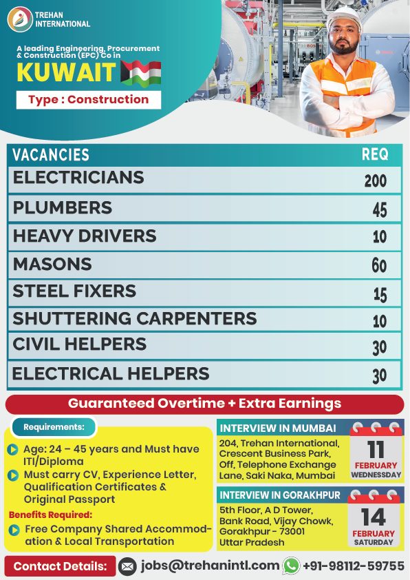 Urgent Hiring for Kuwait