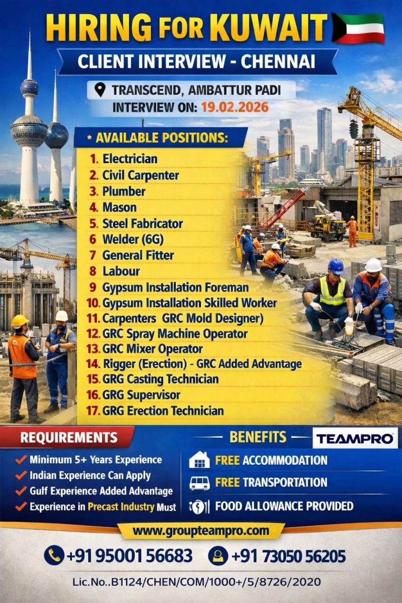 Urgent Hiring for Kuwait