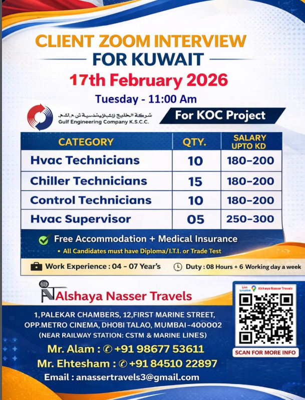 Urgent Hiring for Kuwait