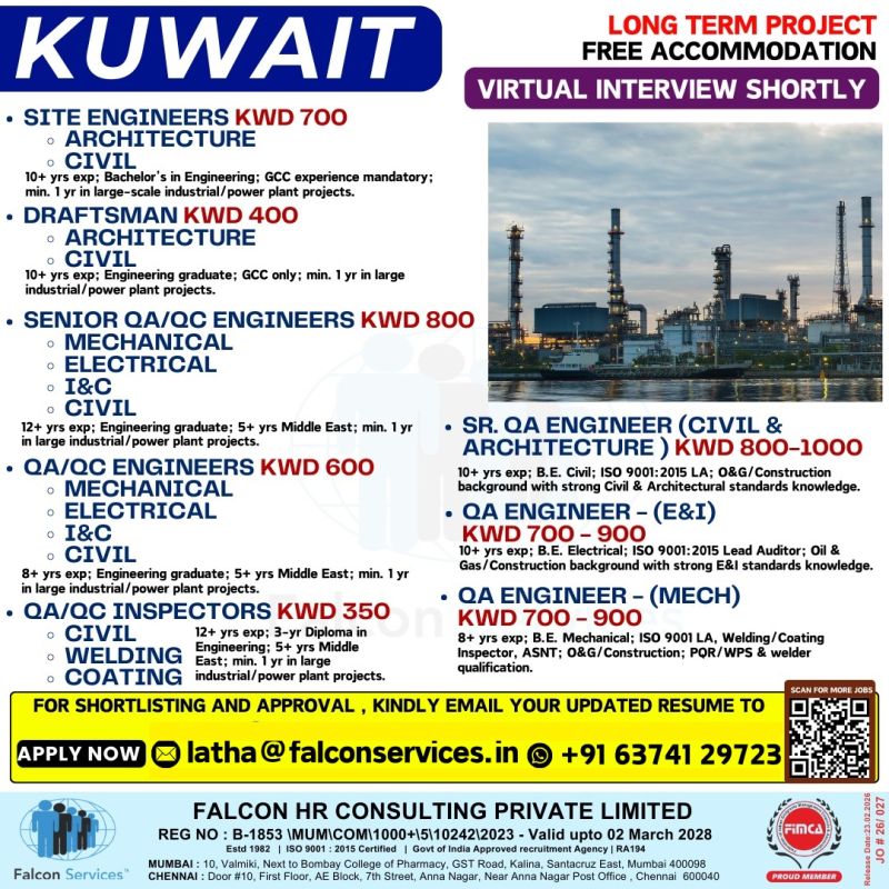 Urgent Hiring for Kuwait