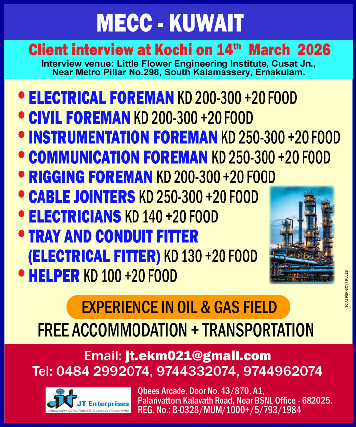 Urgent Hiring for Kuwait