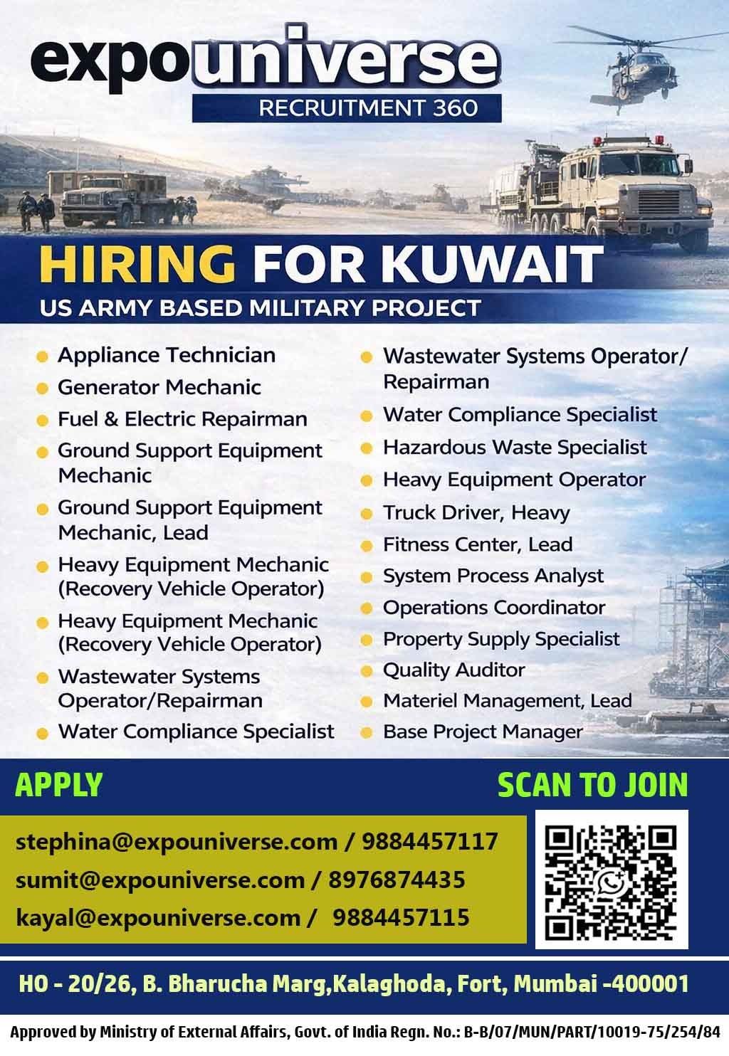 Urgent Hiring for Kuwait