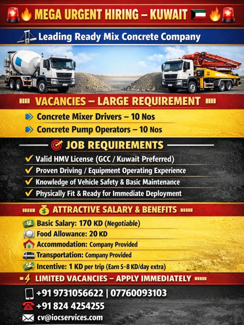 Urgent Hiring for Kuwait