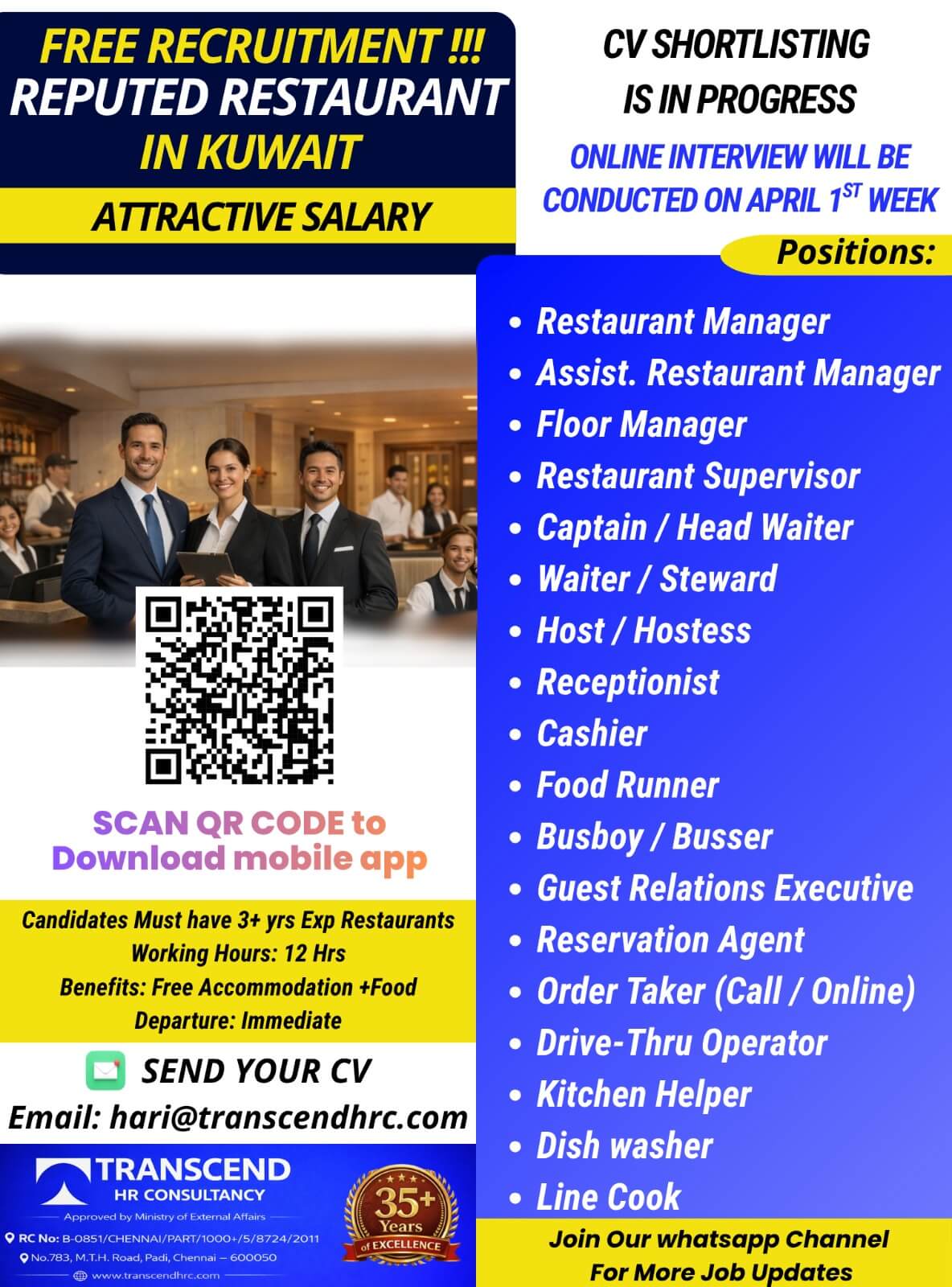 Urgent Hiring for Kuwait
