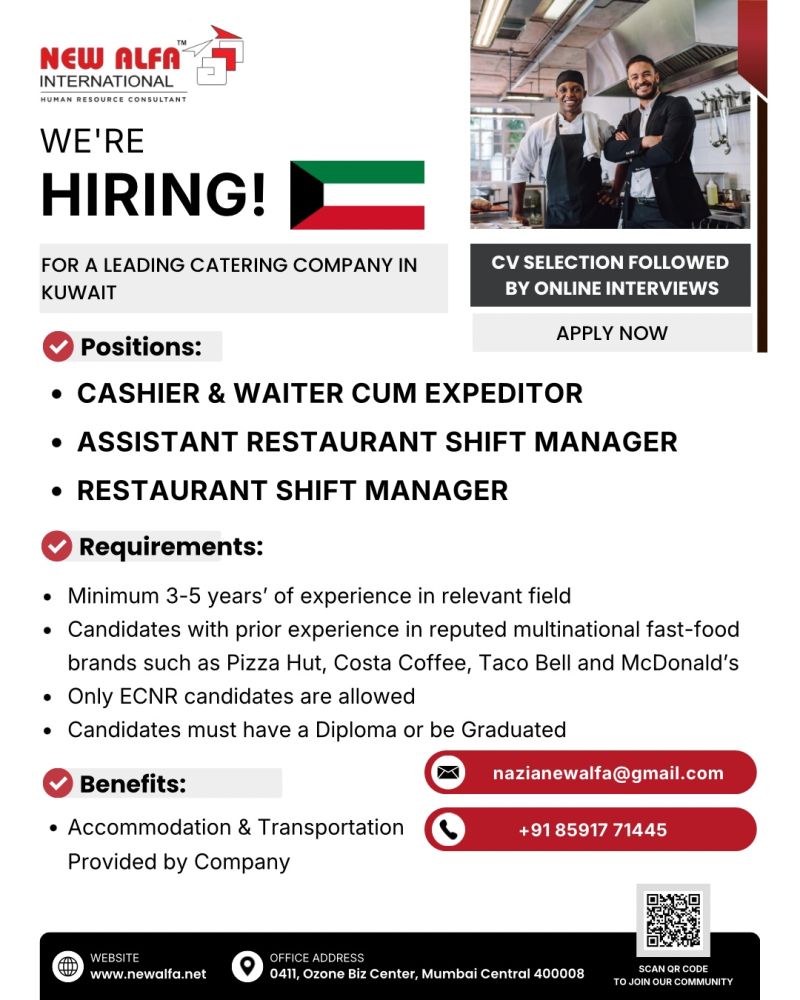 Urgent Hiring for Kuwait