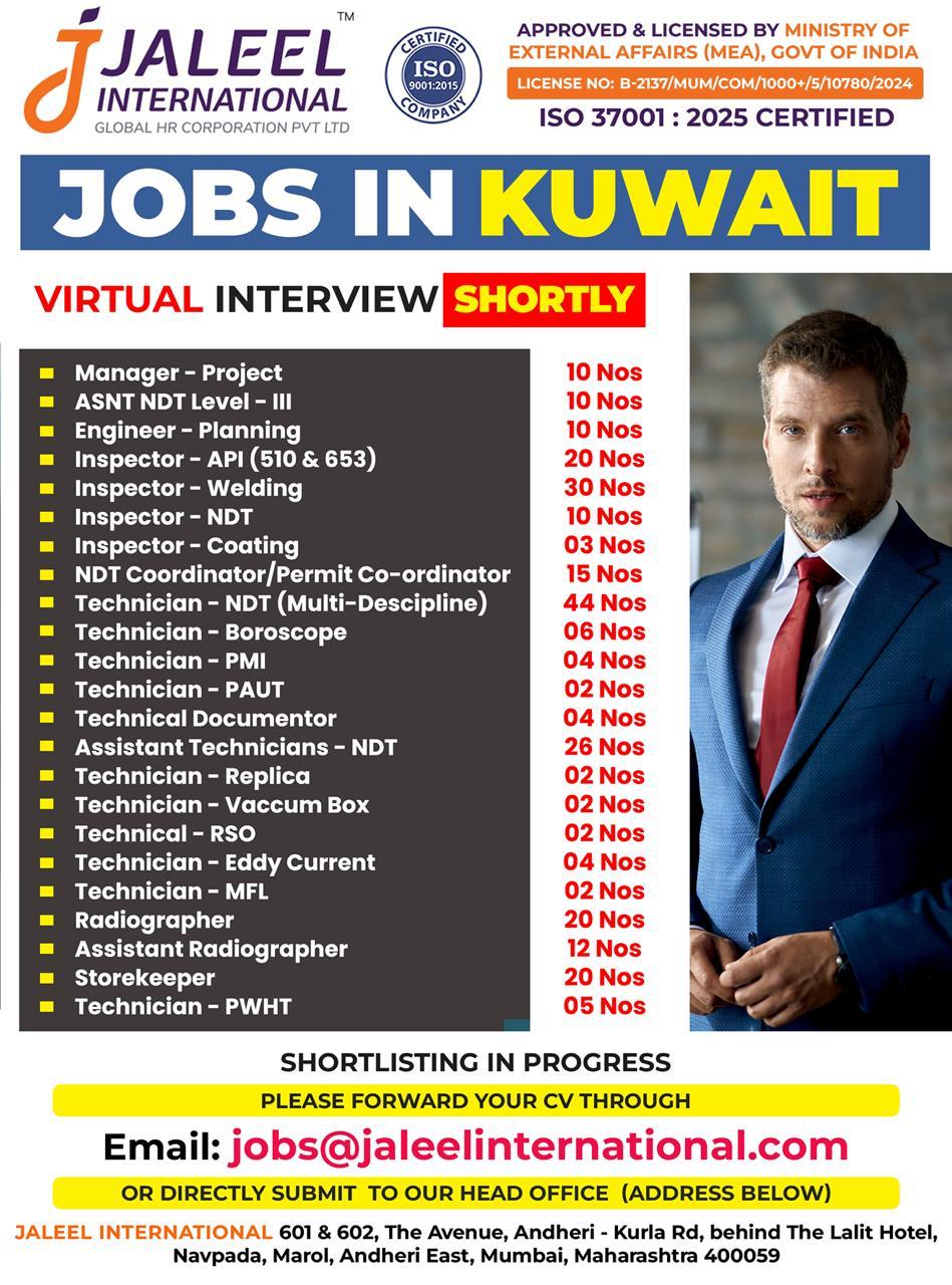 Urgent Hiring for Kuwait