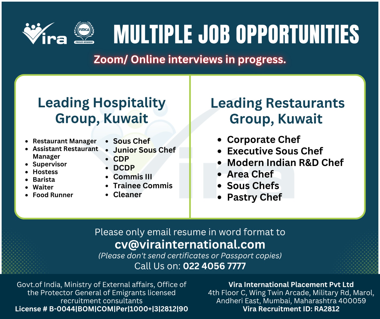 Urgent Hiring for Kuwait