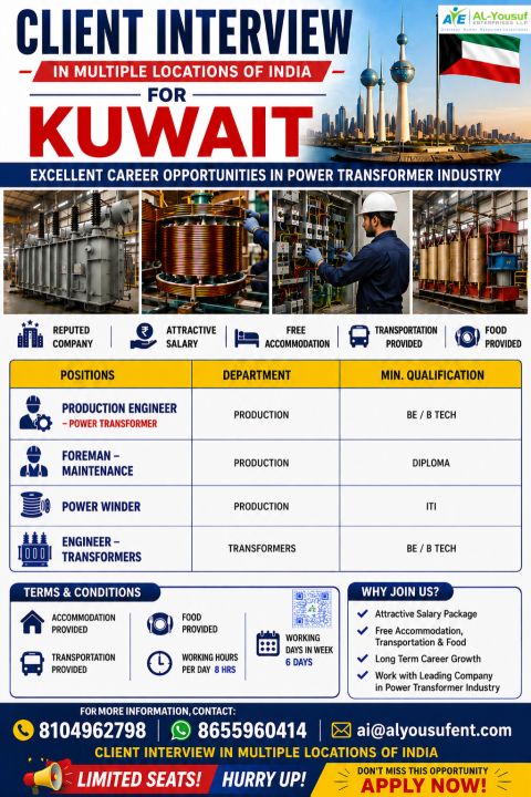 Urgent Hiring for Kuwait