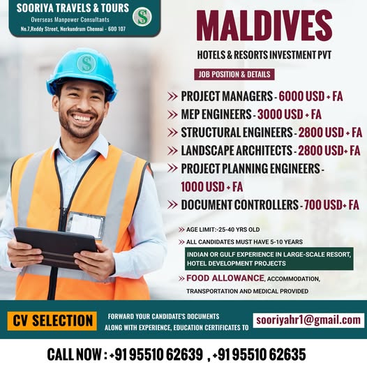 Urgent Hiring for Maldives