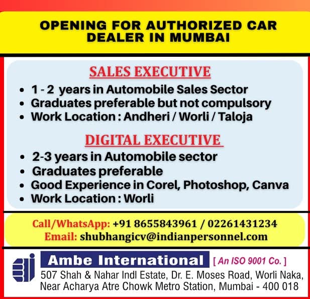 Urgent Hiring for Mumbai