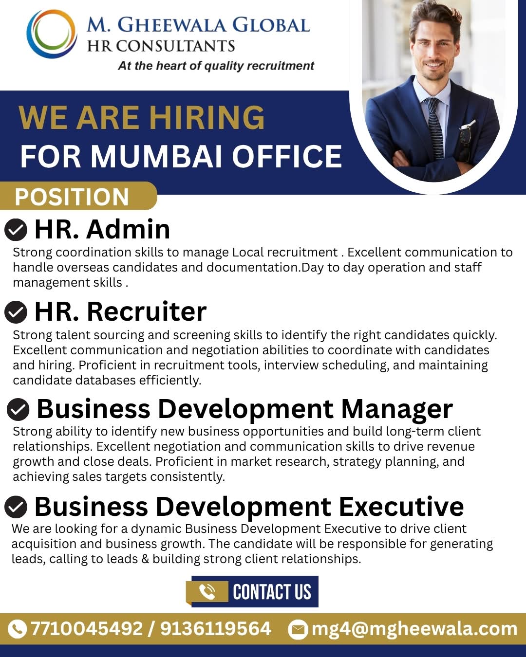 Urgent Hiring for Mumbai