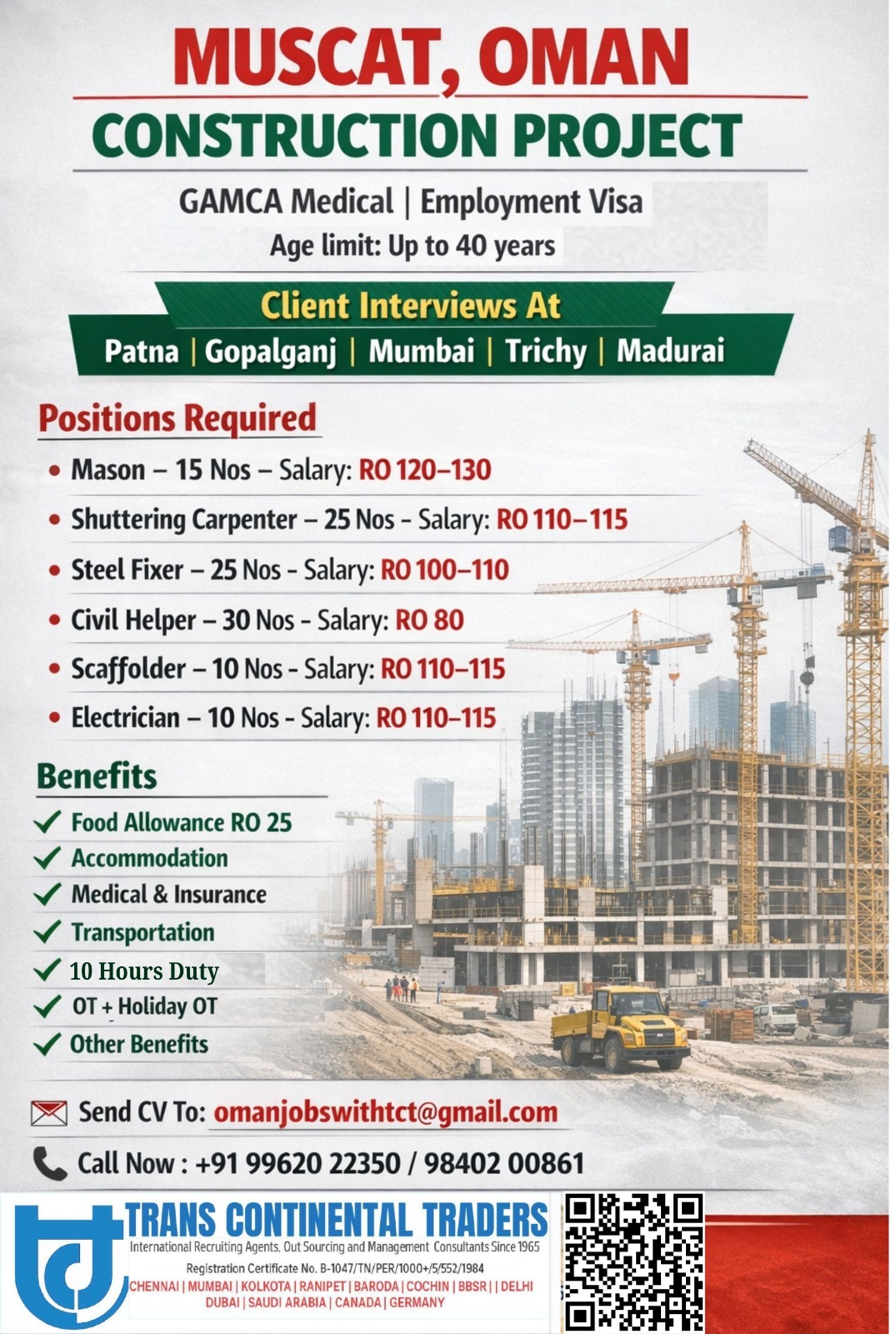 Urgent Hiring For Muscat