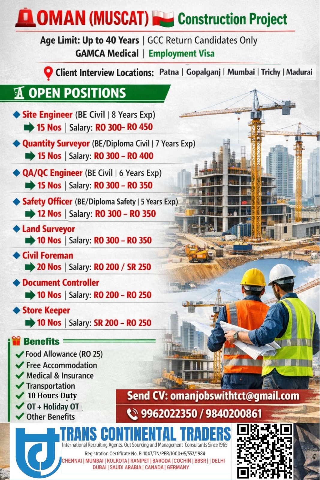 Urgent Hiring For Muscat