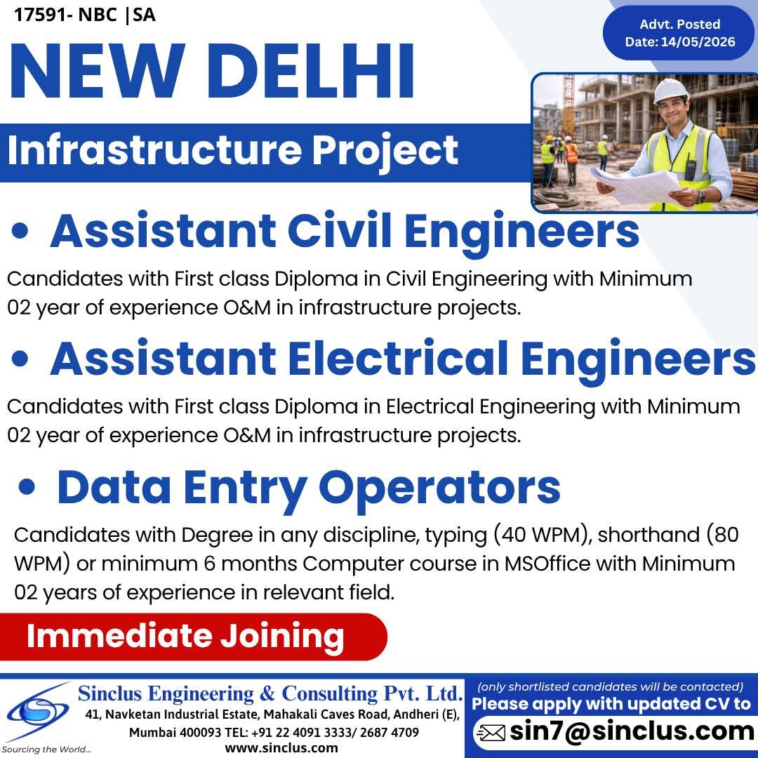 Urgent Hiring for New Delhi