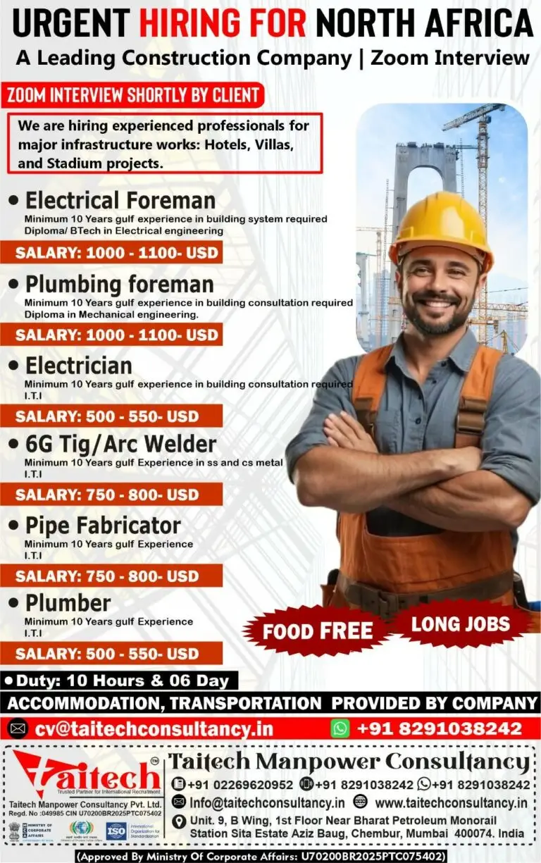 Urgent Hiring for North Africa