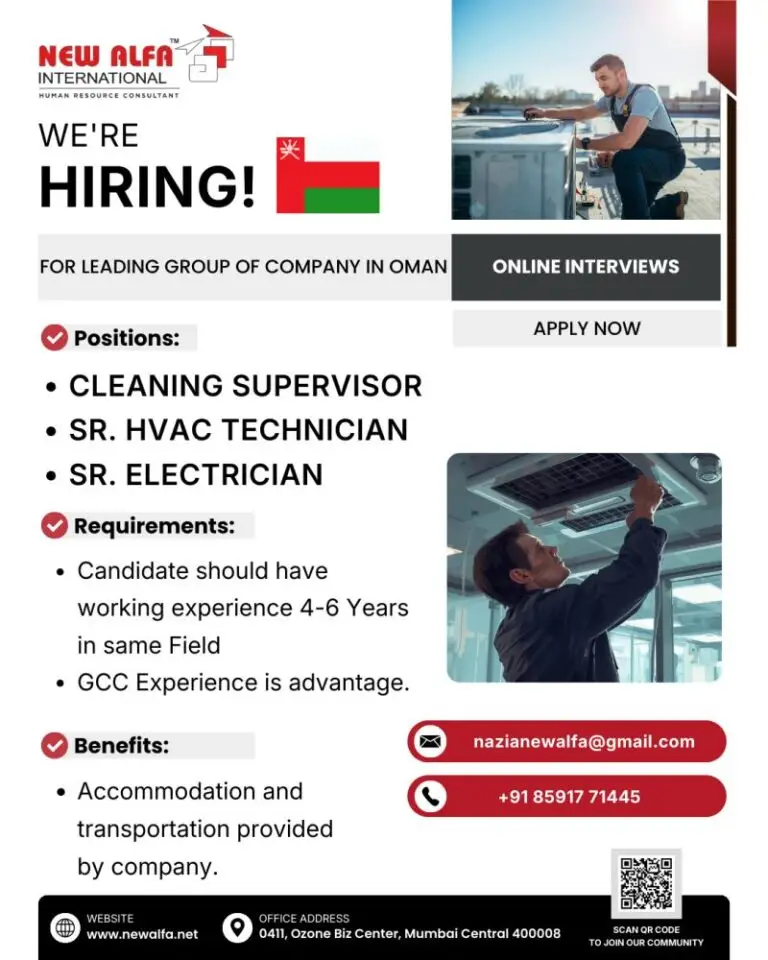 Urgent Hiring for Oman