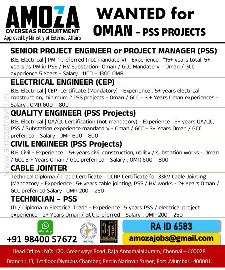 Urgent Hiring For Oman