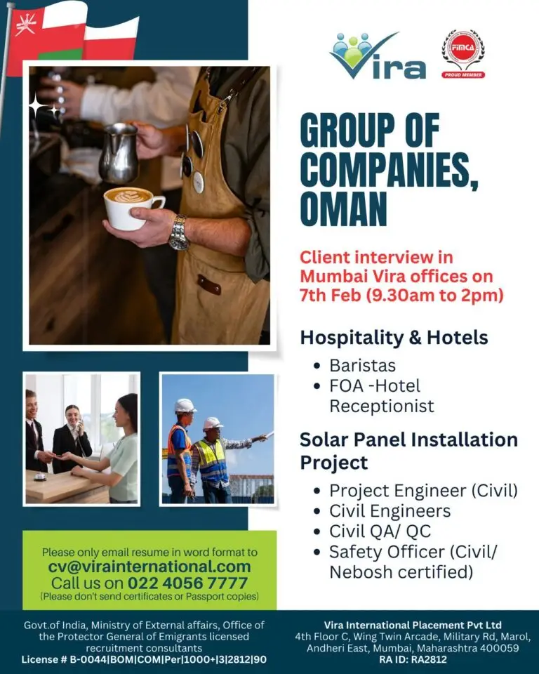 Urgent Hiring for Oman