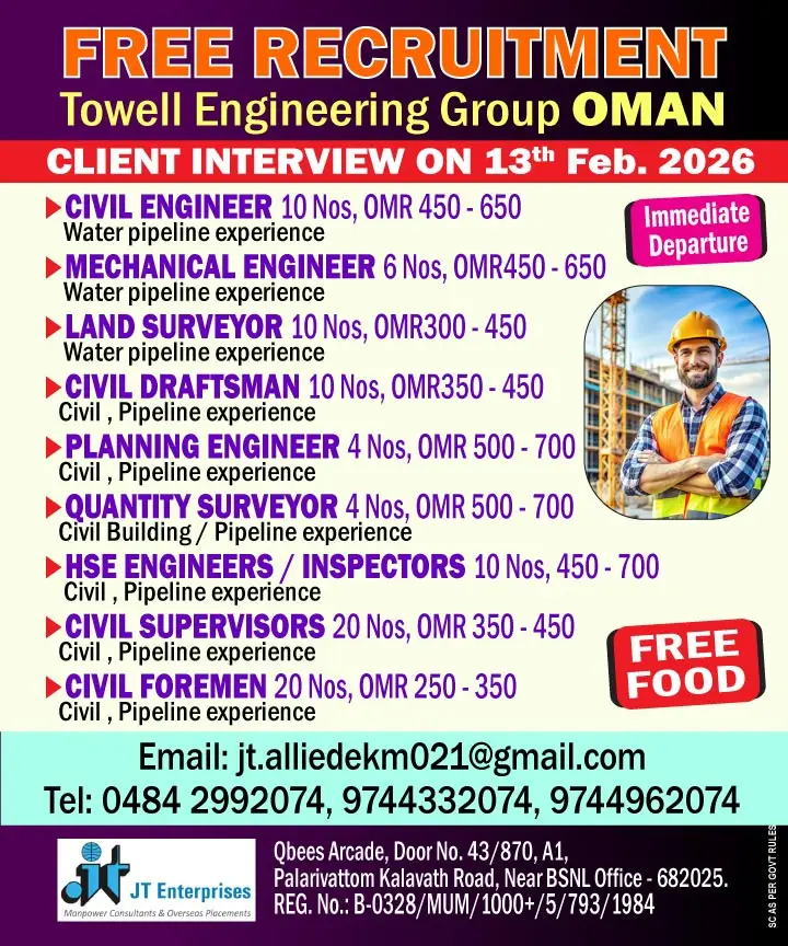 Urgent Hiring for Oman