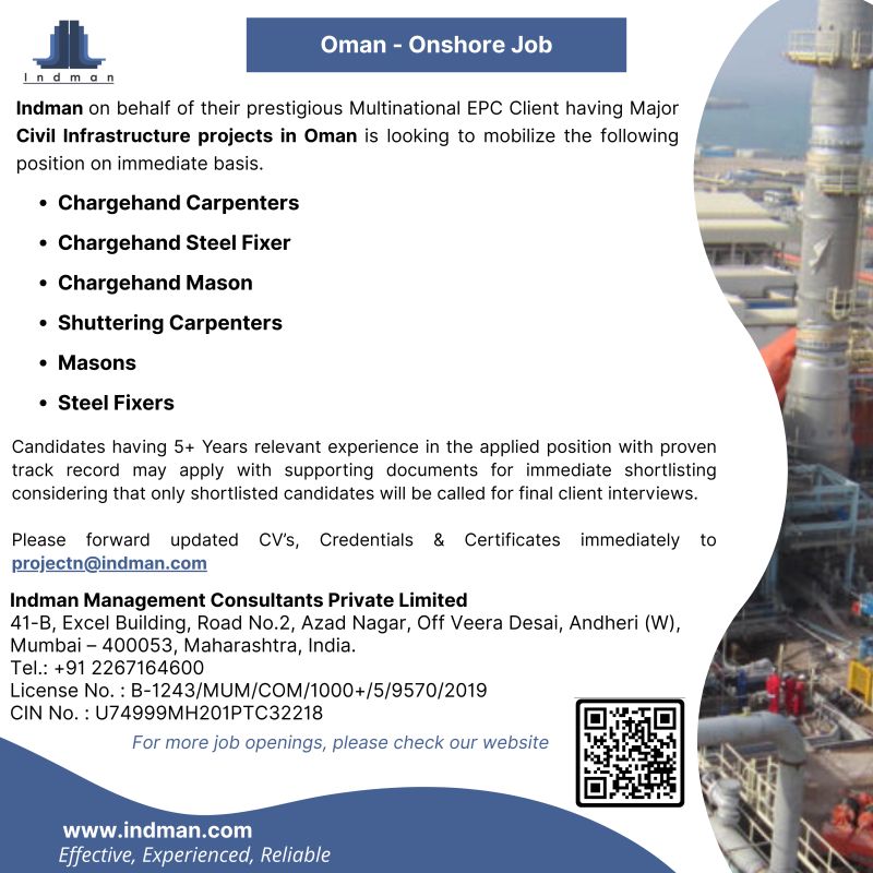 Urgent Hiring for Oman