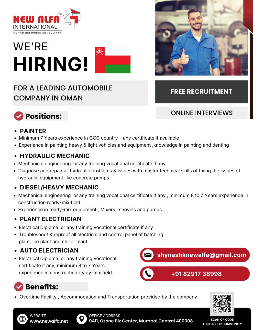 Urgent Hiring for Oman