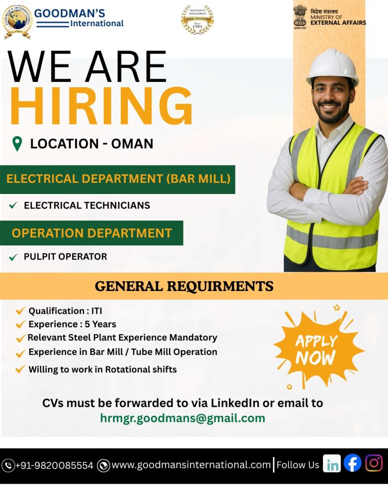Urgent Hiring for Oman