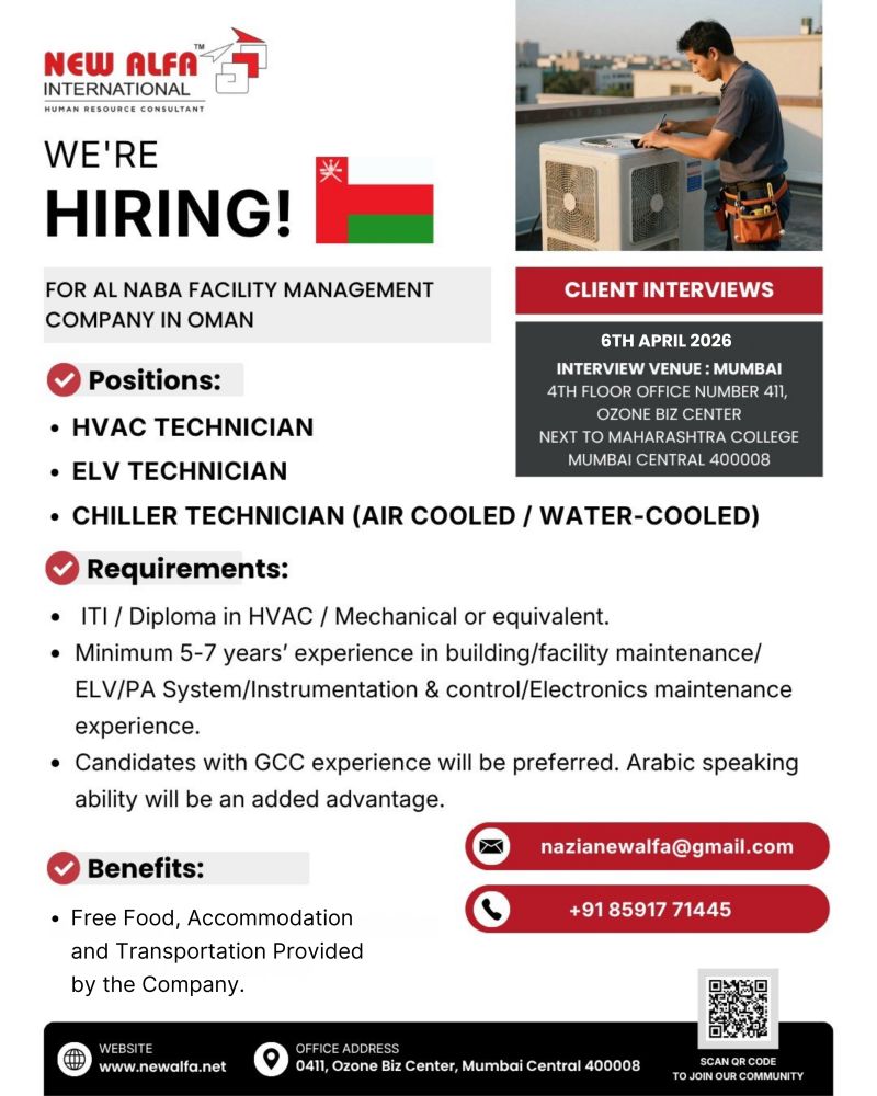 Urgent Hiring for Oman