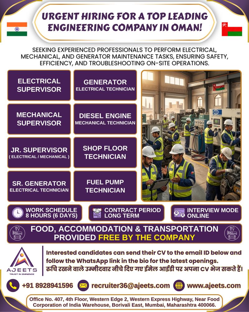 Urgent Hiring for Oman