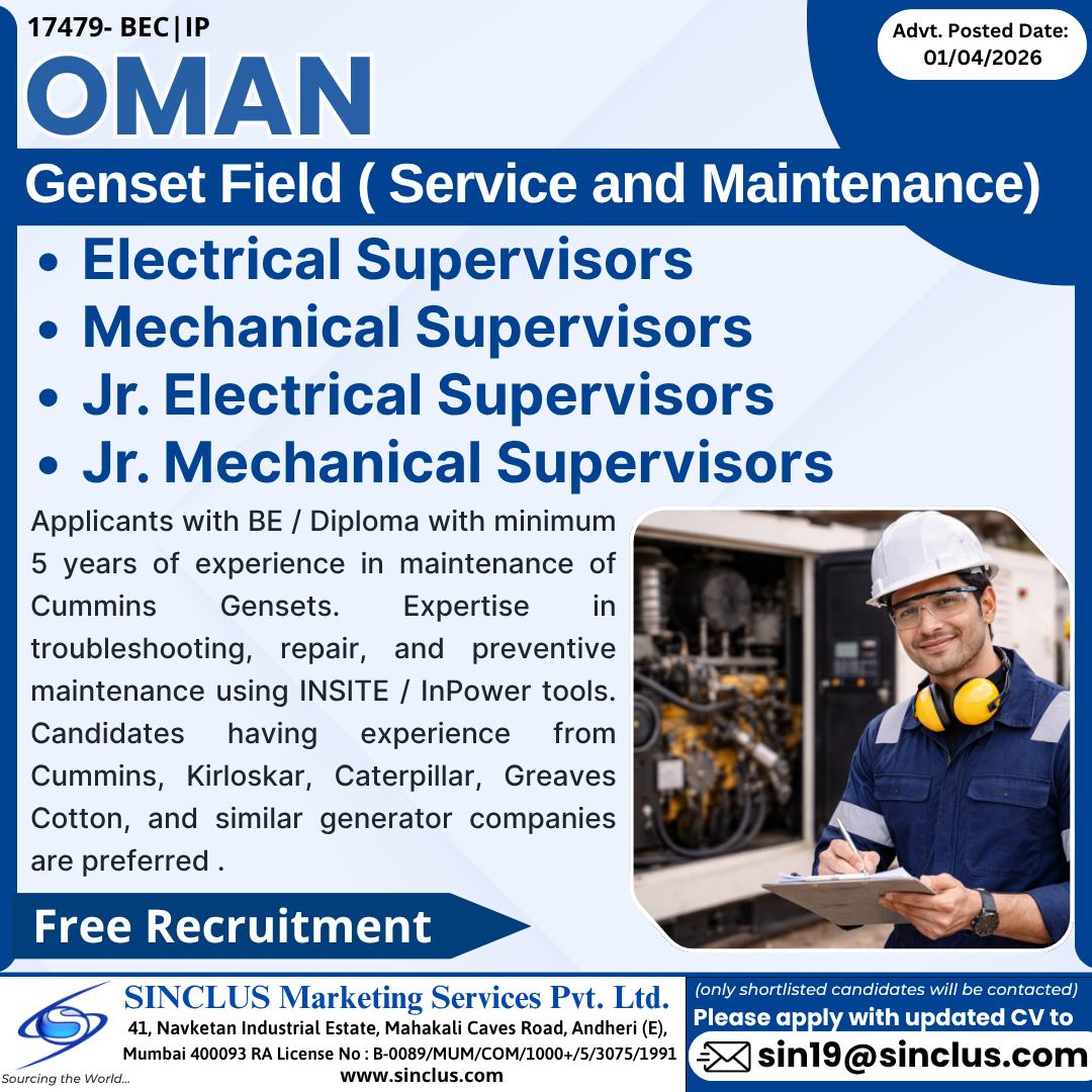 Urgent Hiring for Oman