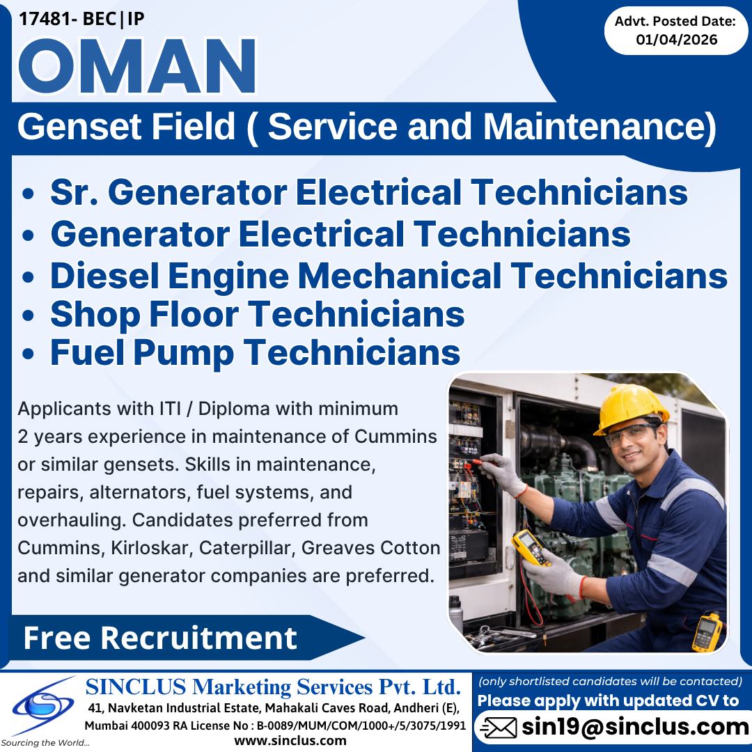 Urgent Hiring for Oman