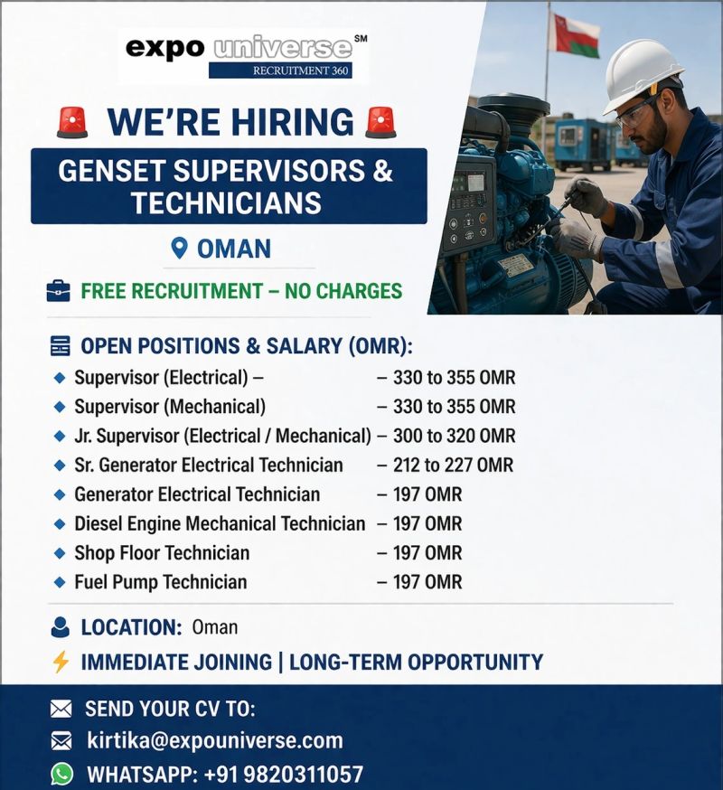 Urgent Hiring for Oman