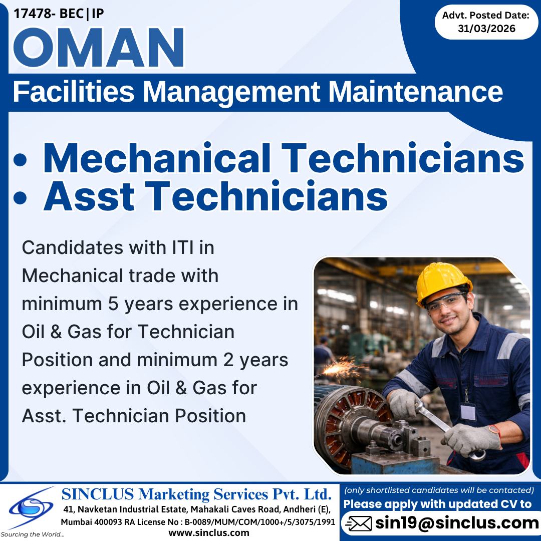 Urgent Hiring for Oman